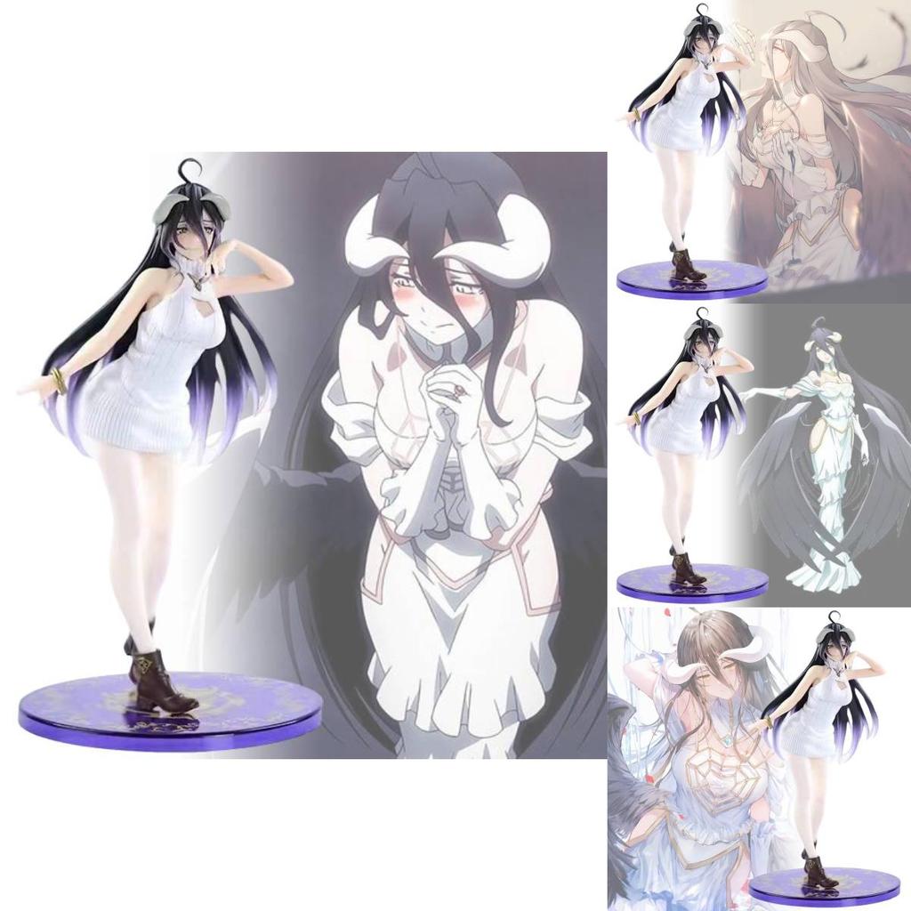 Elegant Overlord Albedo White Knitted Standing Model Figure Pvc Collectible Toy