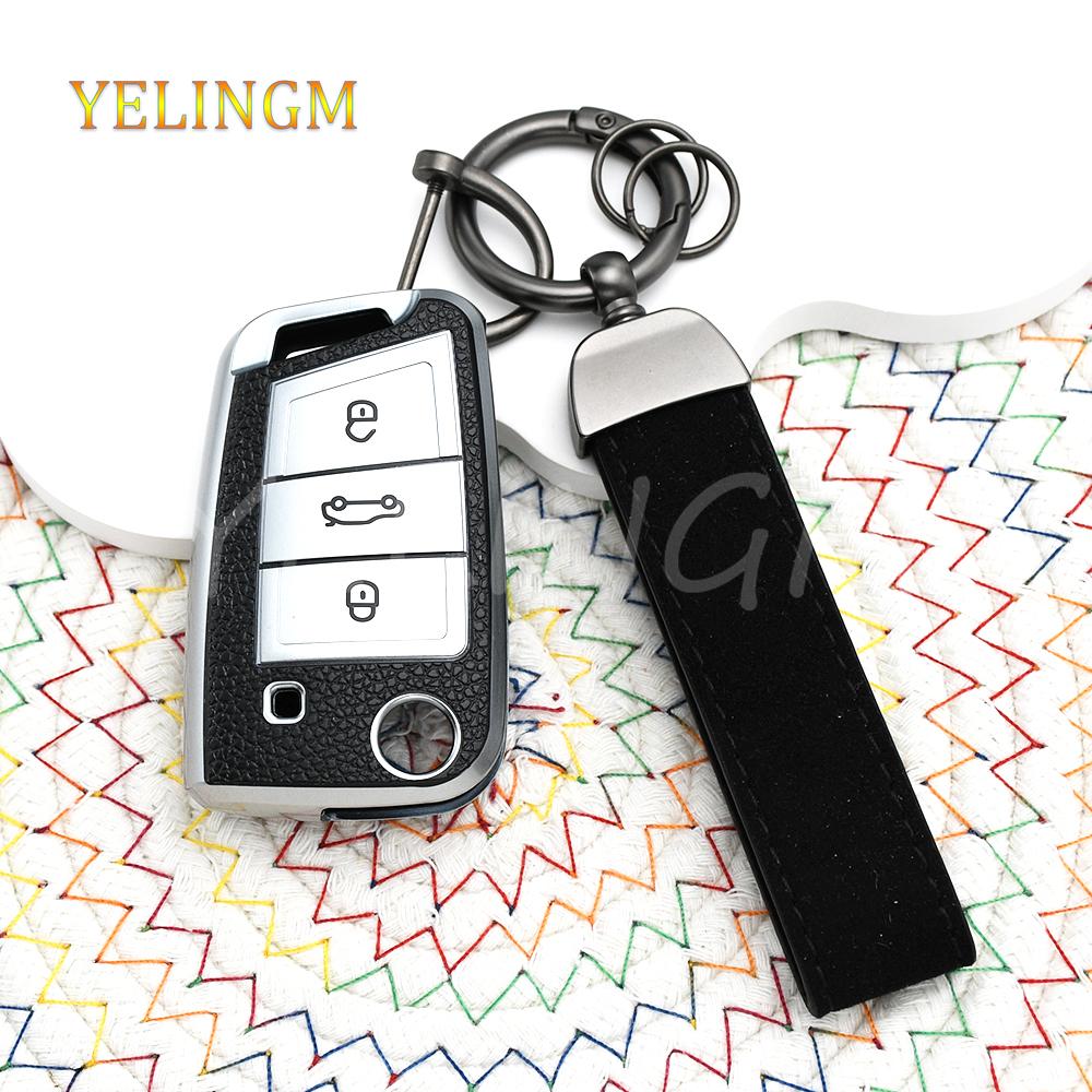 Leather Tpu For Vw Volkswagen Golf 7 Mk7 Tiguan Mk2 Seat Ateca Leon Fr 2 Ibiza For Skoda Octavia A7 Car Key Case Protection Bag