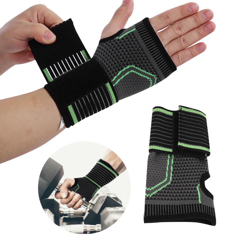 Sport Protection Wristband Bracer Hand Wrist Guard with Pressure Belt(M)