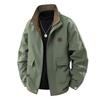 Men's Versatile Casual Stand Collar Jacket - 2025 Spring/Autumn, Loose Fit, Plus Size, Trendy Waterproof Workwear.