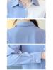 Women's Color Block Long Sleeve Chiffon Blouse - Korean Style, Spring/Autumn Versatile Loose Top