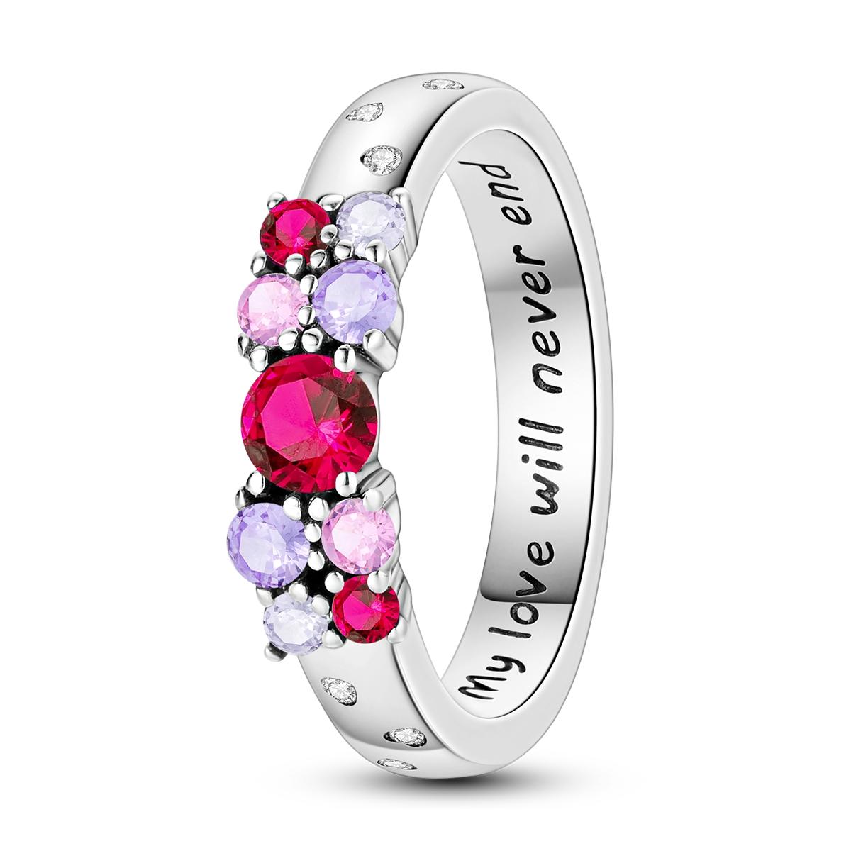 925 Silver Ring For Woman Zircon Firefly Heart Cross Fine Jewelry 6