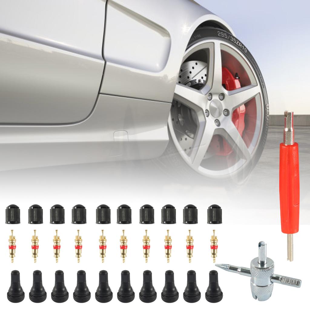 Complete 32 Piece Valves Cores Installation Tool Set For Efficient Tire Valves Replacement Suitable For Various Vehicles