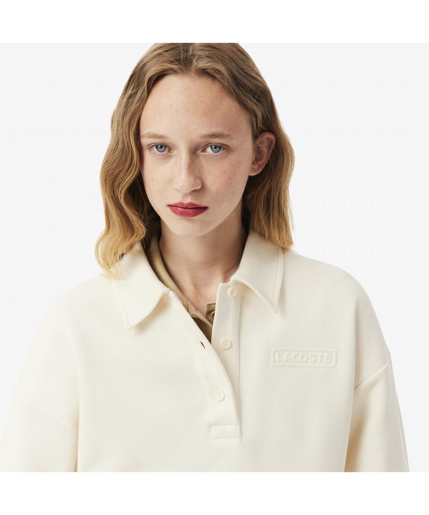 LACOSTE Women'S Signature Embossed Logo Polo Sweatshirt Sf0351-55N Xfj
