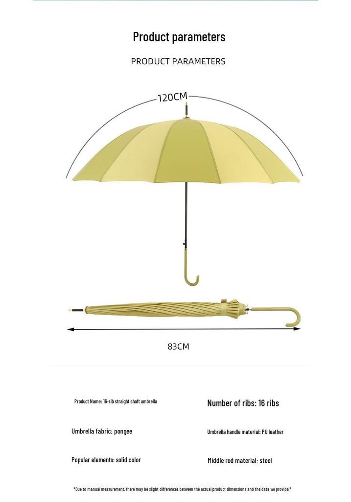 Sturdy 16-Rib Large-Handle Umbrella with Custom Logo for Primary School Students