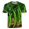 3D Digital Printed T-shirt with Vegetable Pattern Loose Round Neck Short Sleeved Men's T-shirt