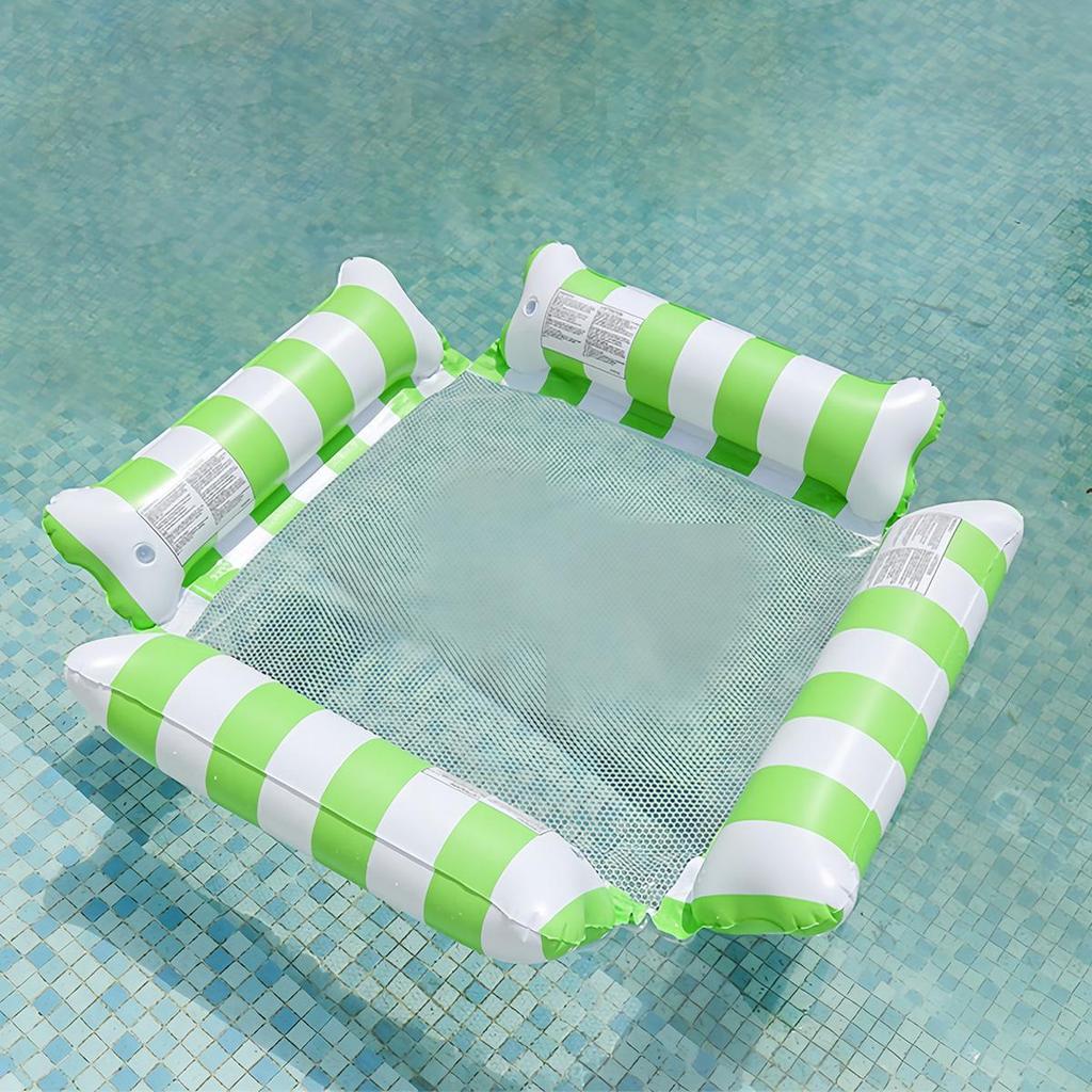 Aufblasbares Floß mit zwei Schläuchen und vier Schläuchen: Faltbares, Verdicktes Schwimmbett mit Rückenlehne für den Sommer-Wasserspaß