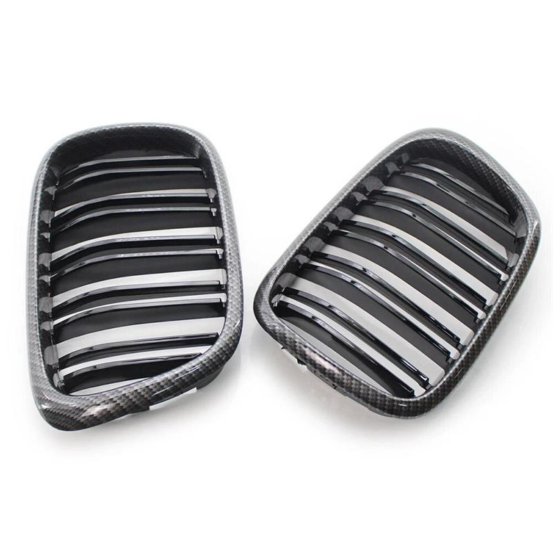 For Bmw 5 Series E39 525 528 530 535 1999-2003 Car Grille Front Kidney Grill Double Line Black 51137005837 51137005838
