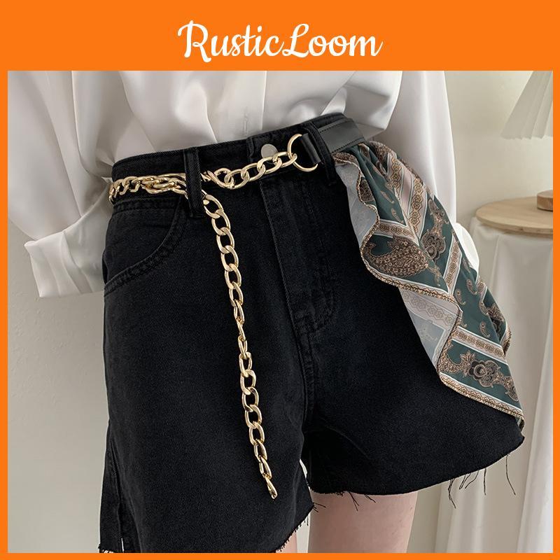 Stylish Modern And Silk Scarf Belt For Women Featuring Metallic Hook And Trendy Design