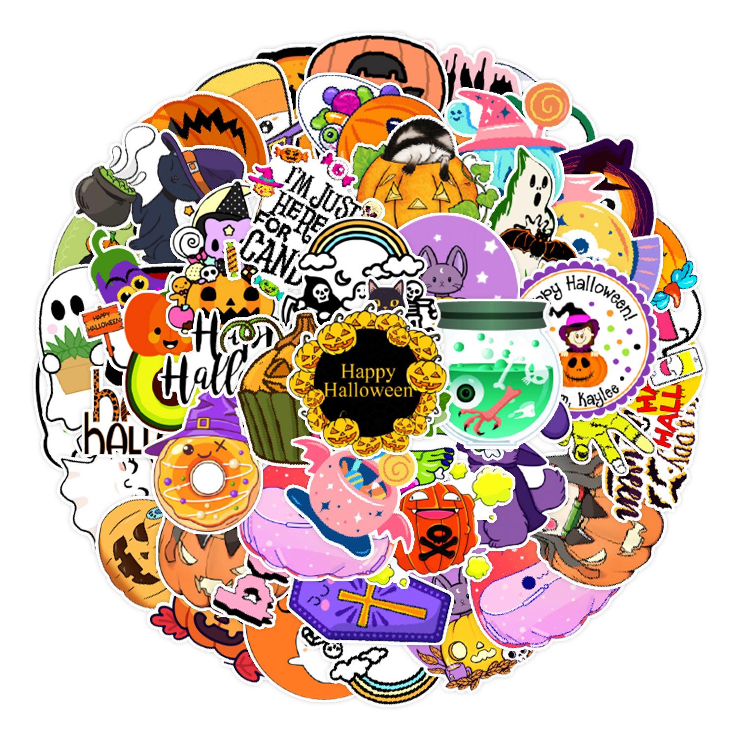 

50 Halloween Graffiti Stickers Suitcase Car Laptop Skateboard Mobile Phone Waterproof Decorative Stickers