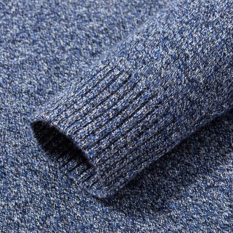 Luotsi Men's Thick Double-Layer Wool Crew Neck Sweater