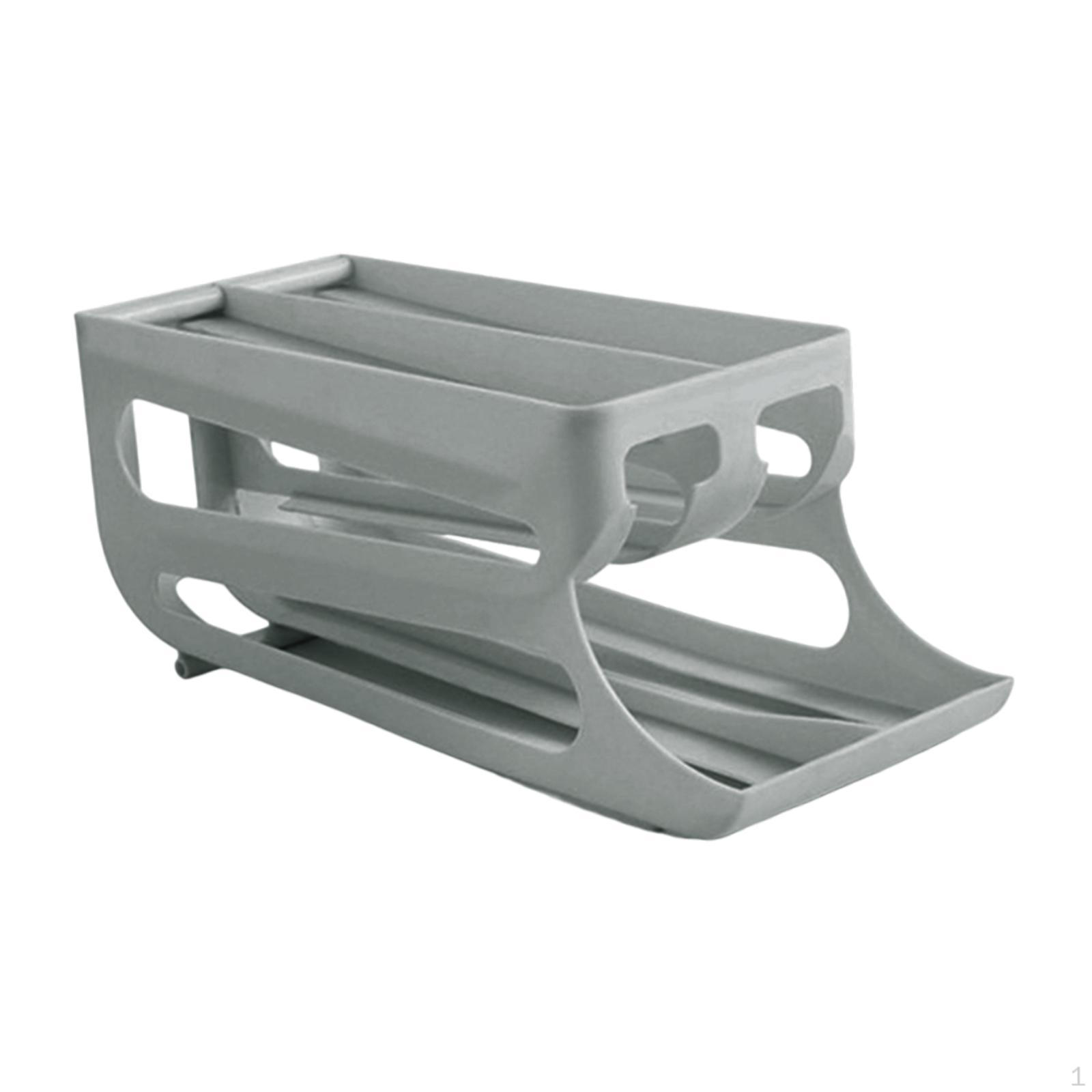 

3-х уровневый автоматический вращающийся дозатор яиц, роликовый органайзер, экономия места для хранения gray