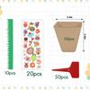 2025+ 50 Set Garden Paper Pot Craft Kit,50Pcs Paper Mache Pots Peat Plant Pots with 20set Foam Stickers & 50Pcs Pots Labels