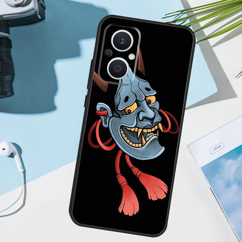 Japanese Hannya Oni Mask Cover For OPPO Reno 14F 13F 12F 11 F 10 12 13 14 Pro 7 8 Lite OPPO Find X9 X8 X6 X5 Pro Case