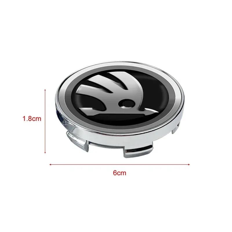 60mm Krytka stredového otvoru kolesa auta Nálepka Kryt disku Znak Nálepka Pre Skoda Octavia Fabia Kamiq Kapoq Kodiaq Rapid SCALA Superb