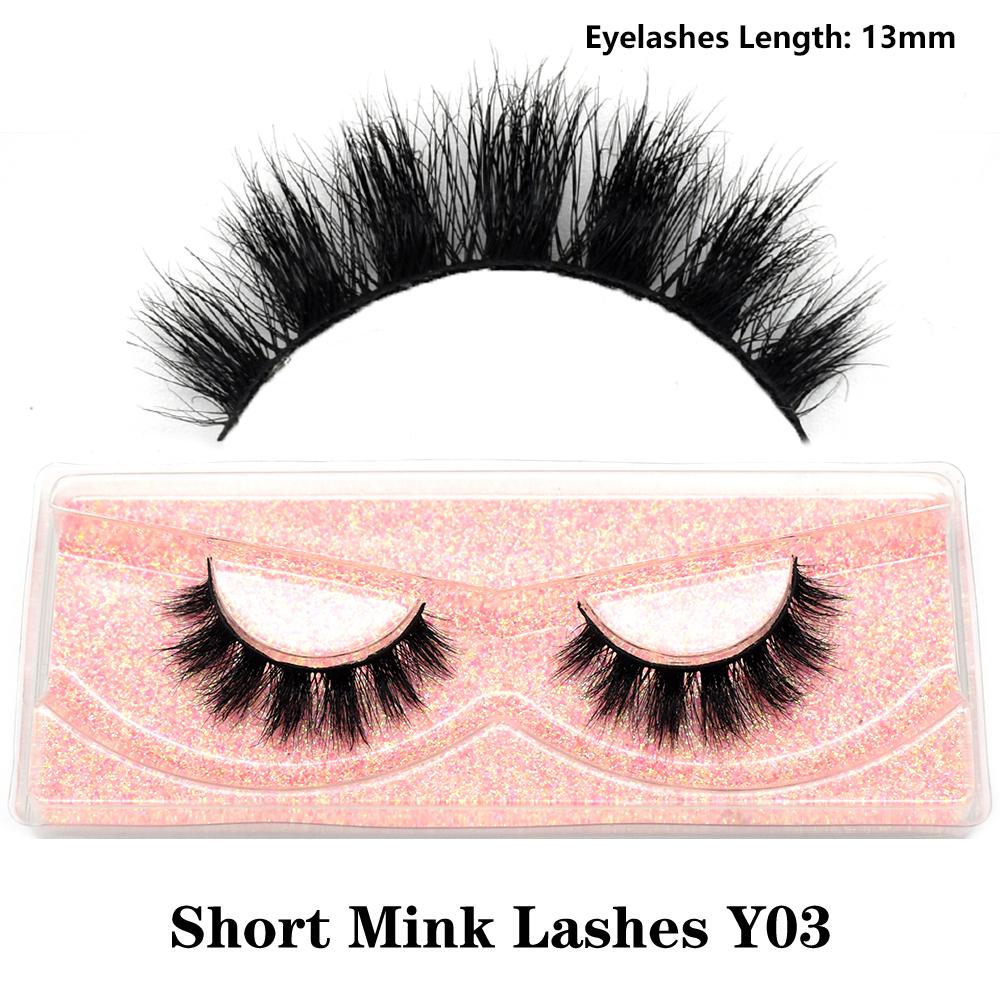 FOXESJI Real Mink Fluffy Short Eye Lashes Extension Wispy Soft Natural Short False Eyelashes Daily Wear Full Strip Lashes Makeup