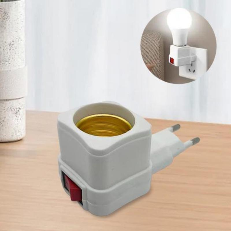 E27 Adaptor convertizor priză de bază pentru lampă cu priză UE cu comutator de comandă