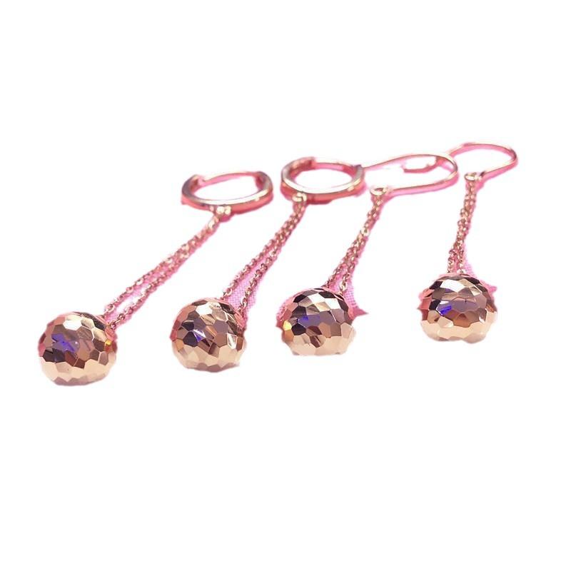 Purple Gold Ball Rose Gold Plated Earrings, Ear Hooks, Simple Personality, Fashion Temperament, Style Jewelry Women