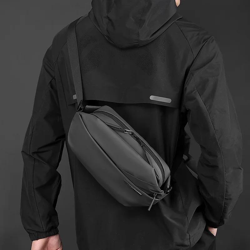 Waterproof Men's Shoulder Bag Outdoor Sports Chest Bag Multi-functional Travel Waist Pack Portable Crossbody Sling Bag
