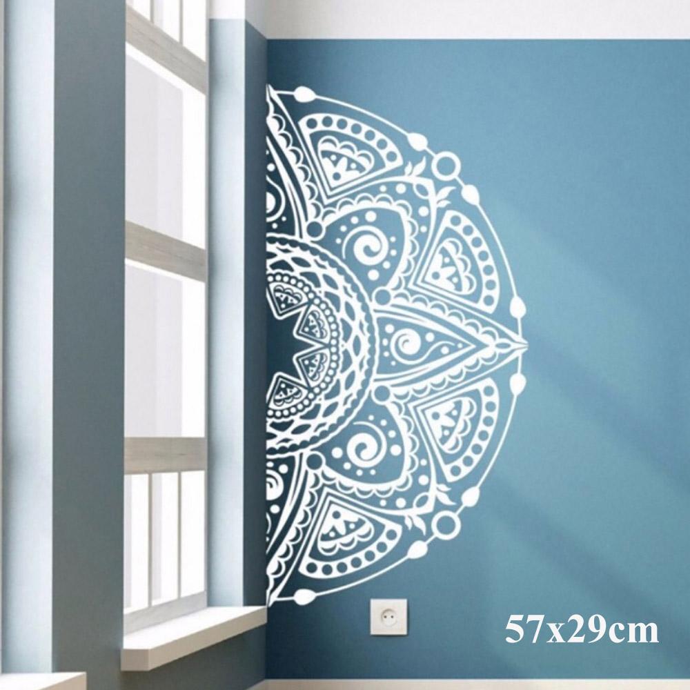 Art Wall Sticker Waterproof Bedroom DIY Decor Half Wall Sticker Living Room Mandala Mural Adjustable Beautiful