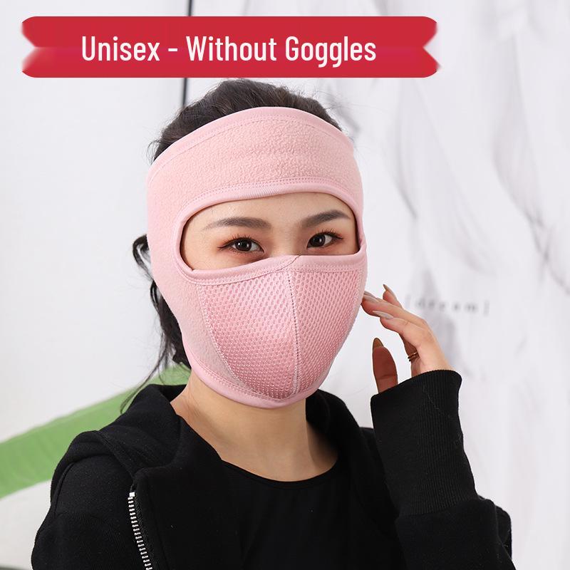 Winter Cycling Windproof Face Mask with Goggles - Breathable Fleece for Men & Women
