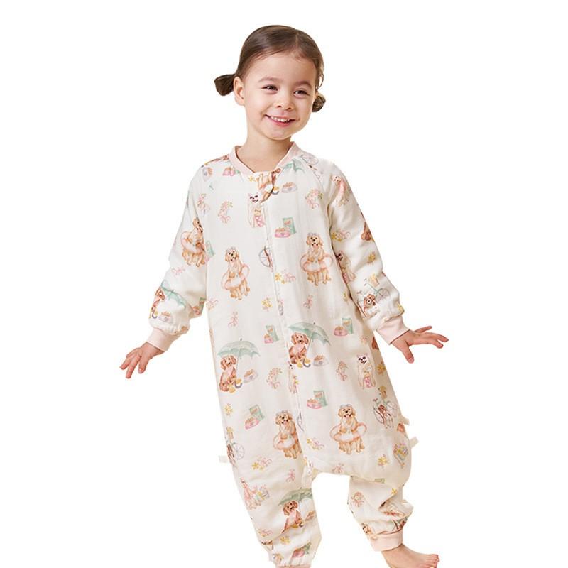 6-Layer Bamboo Cotton Sleeping Bag Babies Toddlers Wearable Sleep Sack With Zipper