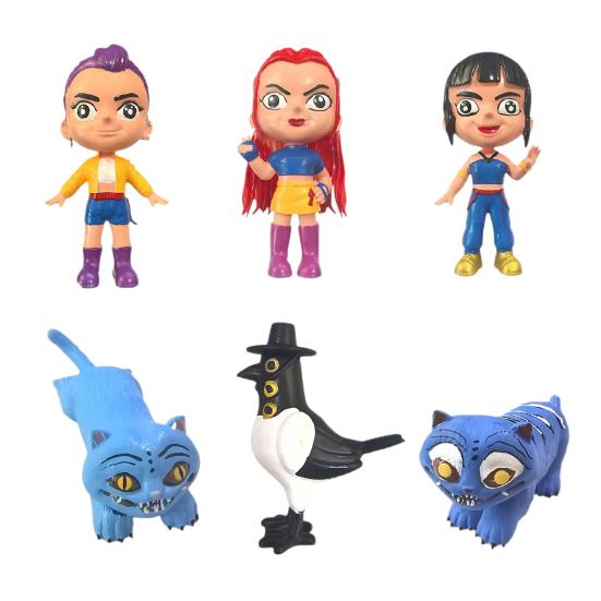 1 Set PVC Girl Group Figurine Animated Movie Inspired Hunter Girl Figurine Sculpture Home Office Desktop Decoration Ornament