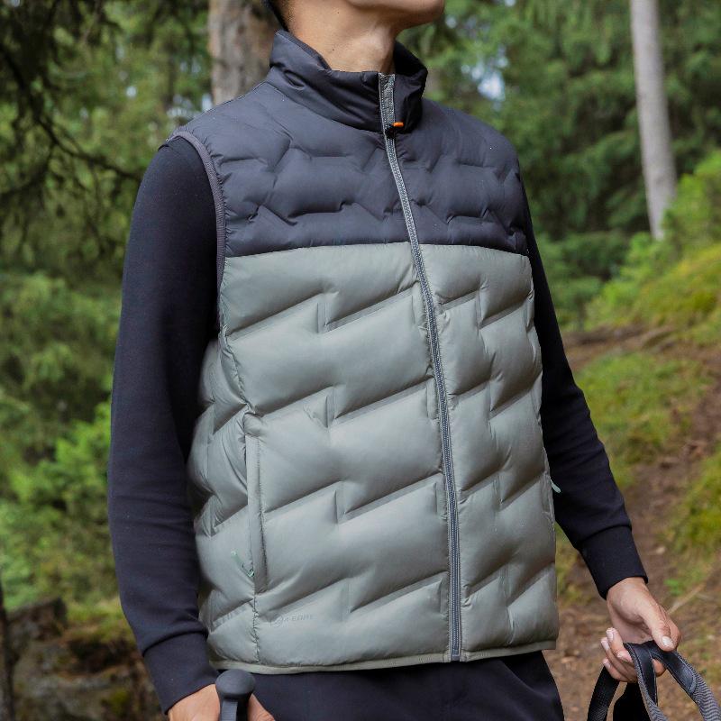 Unisex Color-Block Down Vest: Lightweight, Warm, Windproof Winter Jacket with Stand Collar