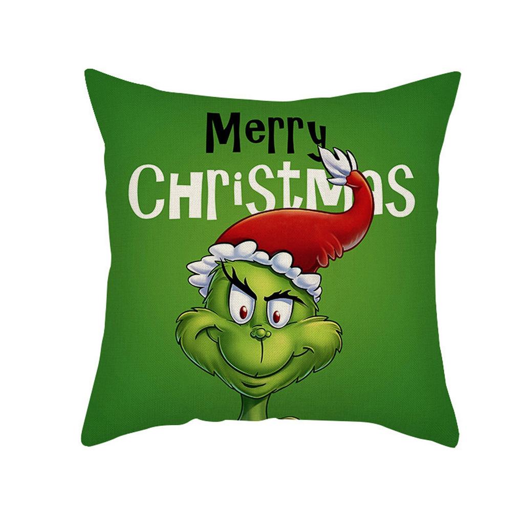 Christmas Happy Throw Pillow Cover, 18 X 18 Inch, Winter Holiday Cushion Cover Sofa Decor
