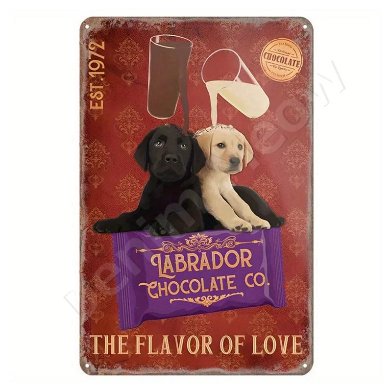 Dachshund Metal Tin Sign, Doberman Dog, Retro Art, Yorkie, Funny Pet Poster, Cafe, Kitchen, Home, Wall Decoration, Plaque Gif