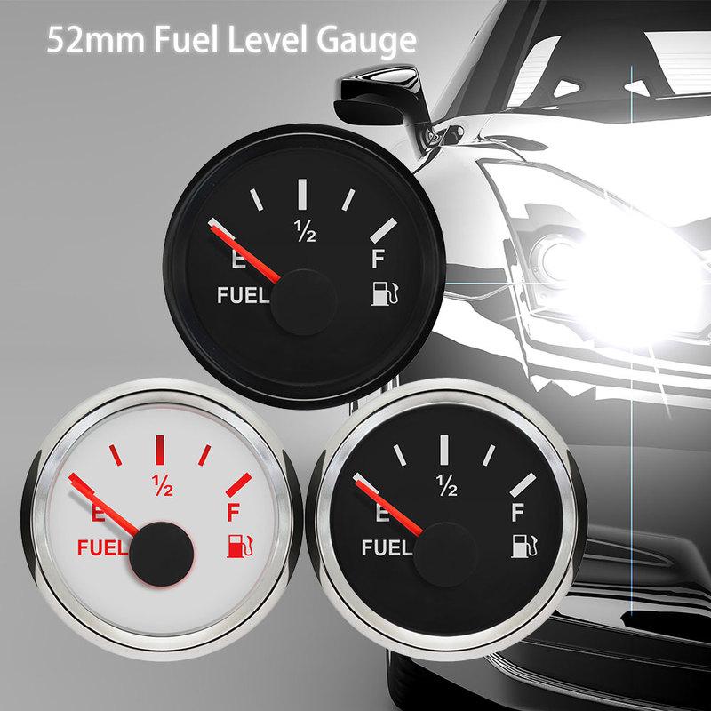 RHAXEL 52mm (2'') Fuel Level Gauge Adjustable Signal for Car Vessels Tractor with Red Backlight 9-32V
