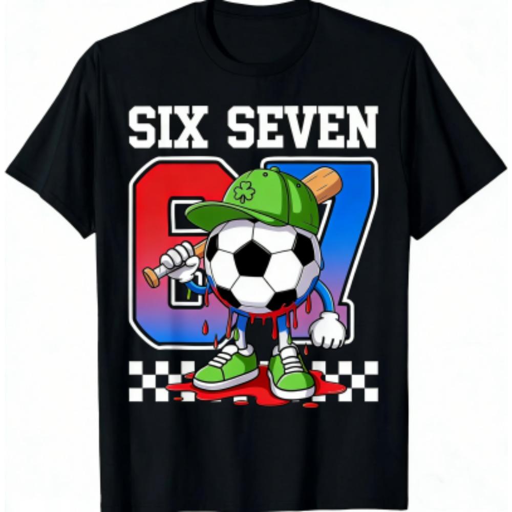 Kids T-Shirt Funny 67 Six Seven Print Boy and Girl Tees Top Summer Short Sleeve O Neck Casual Outdoor Kids Clothing