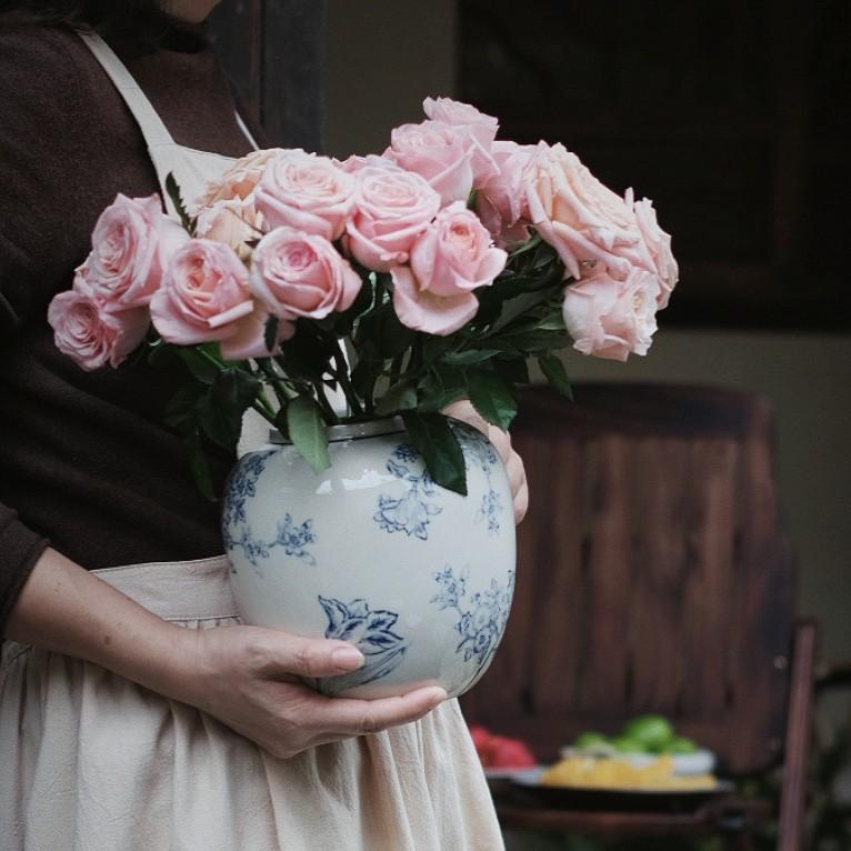 Керамическая ваза Jingdezhen в стиле Ваби-Саби для украшения гостиной и прихожей