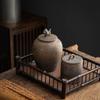 1 Stück Vintage Grobkeramik Teedose Haushalt Versiegelbares Gefäß Keramik Pu-erh-Teebehälter, Teeraumzubehör, Nussaufbewahrungsbehälter