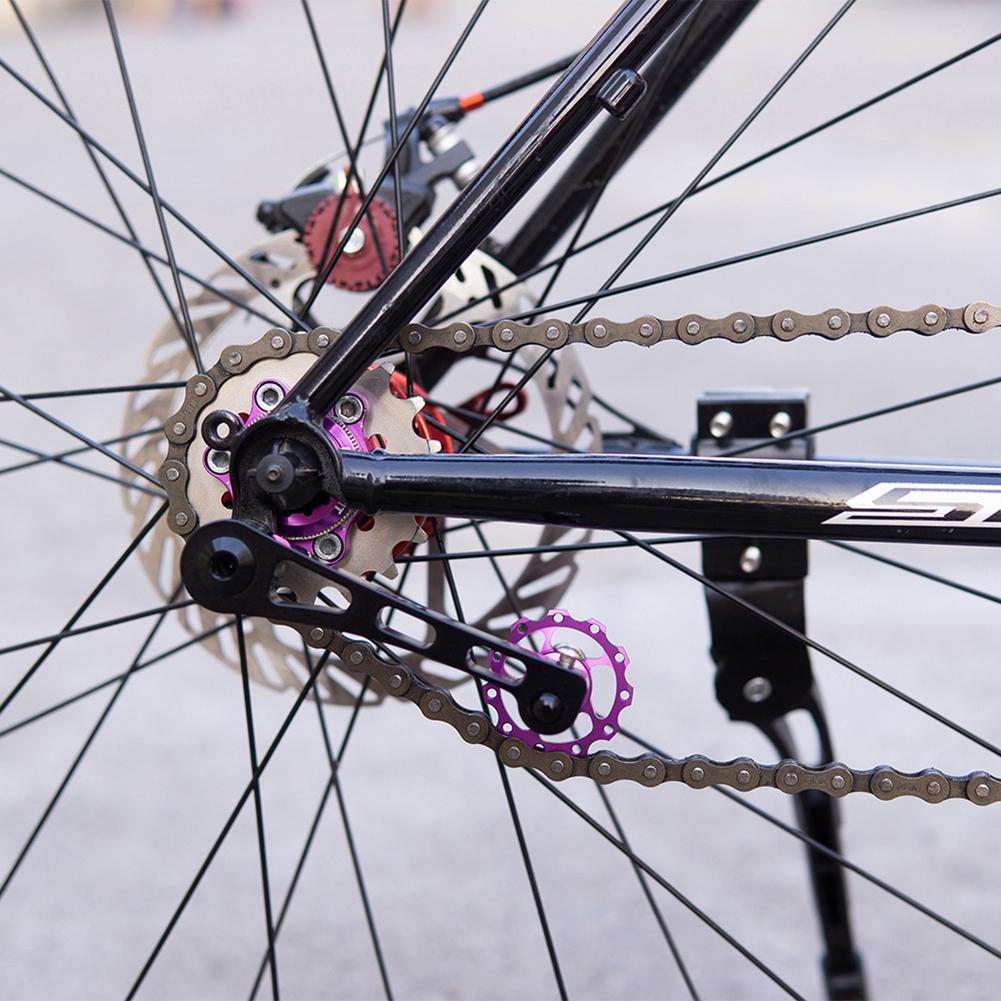 Aluminiumlegierung MTB Single Speed Schaltwerk Kettenspanner Fahrrad 1-Gang Schaltwerk Kette Prüfer Führung für MTB Rennrad