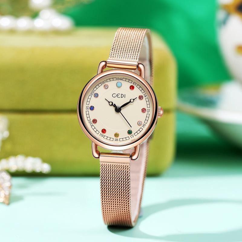 Light Luxury Birthstone High Value Women'S Watch Small Exquisite Waterproof Quartz Watch Niche High Sense Women'S Watch