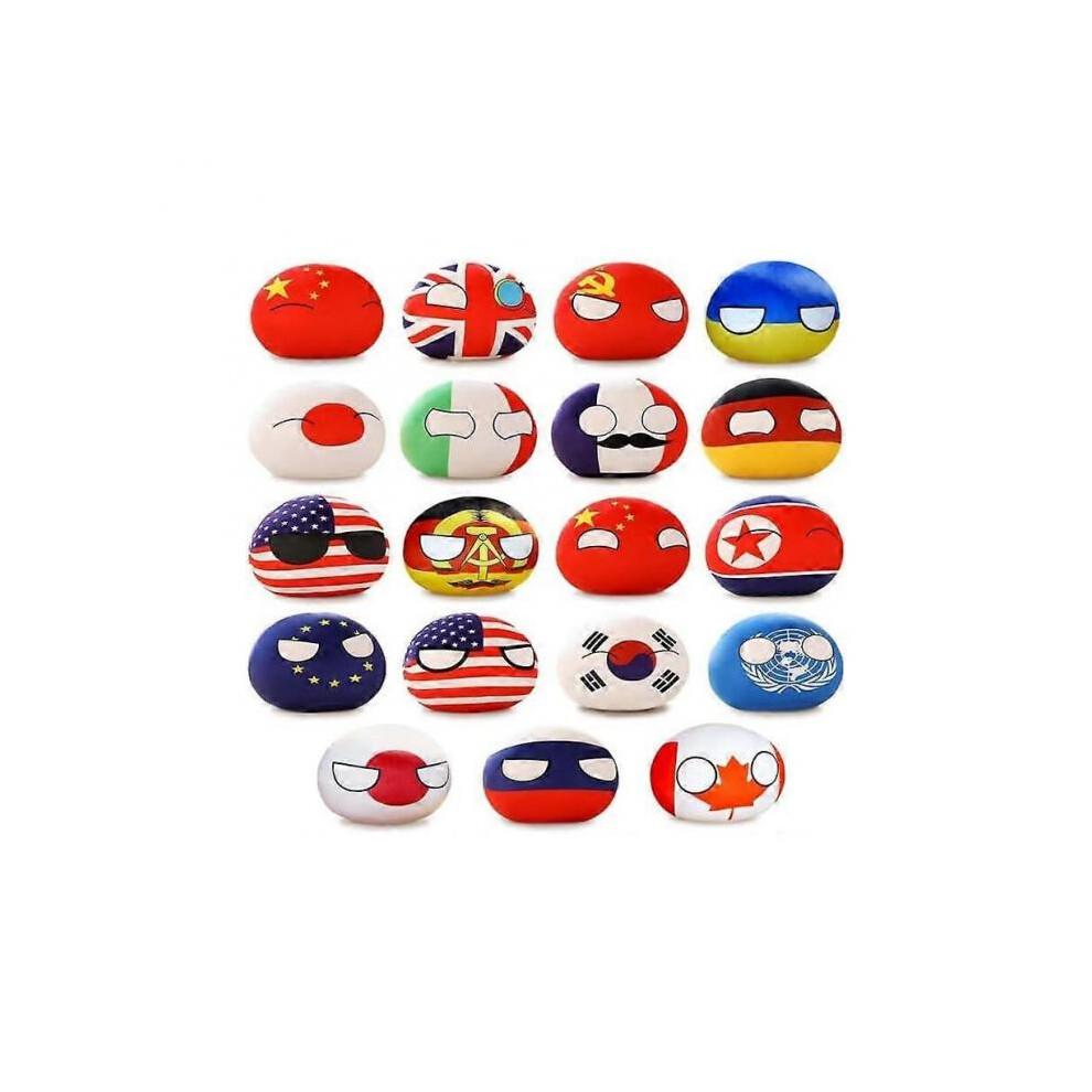 19pcs Country Balls Plushies Set, 10cm Poland Ball Plush Doll, Pendant Accessories, Stuffed Toys Gifts for Kids Adults
