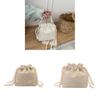 Water Bucket Women Bag Spring Fashion Casual Woven Tote With Drawstring For Daily Use