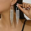 Ladies Light Luxury Elegant Shines Crystal Long Tassel Ear Drop