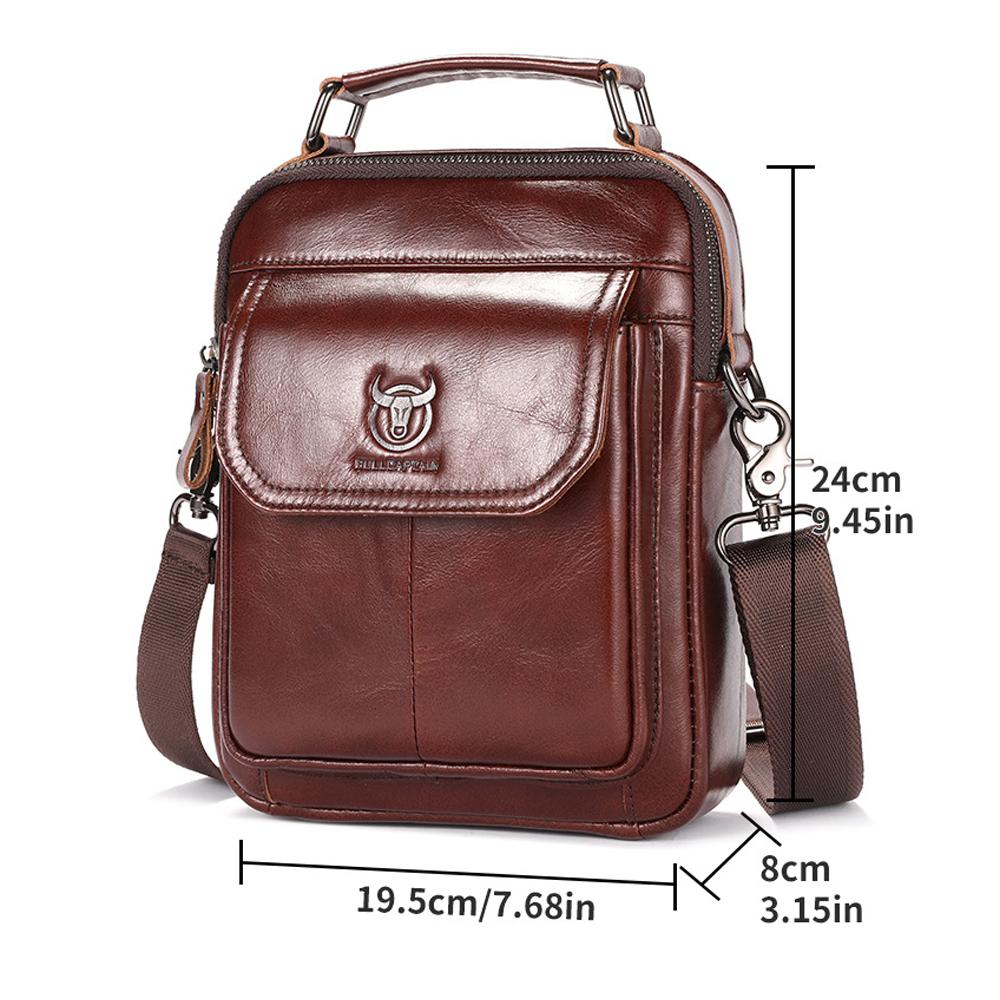 Men"s Sling Bag Genuine Leather Shoulder Bag Retro Cross Body Bag Vintage Messenger Bags