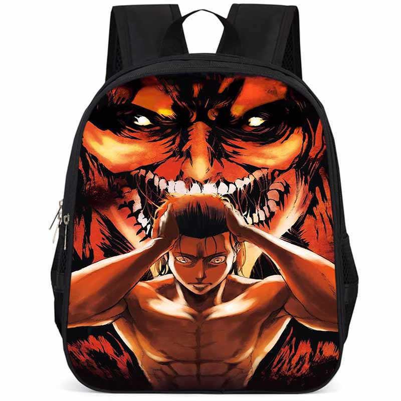Durable Attack On Titan Backpack For Elementary Students 15 Inch Large Capacity