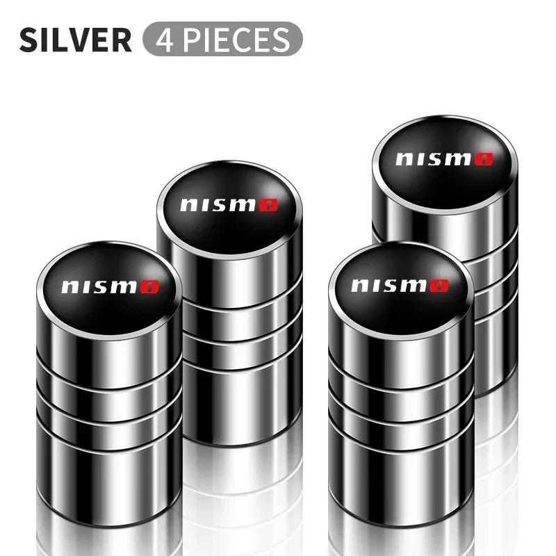4pcs Metal Car Badges Wheel Tire Valve Caps Auto Accessories For Nissan Nismo Note Armada Pulsar Pathfinder X-Trail Qashqai