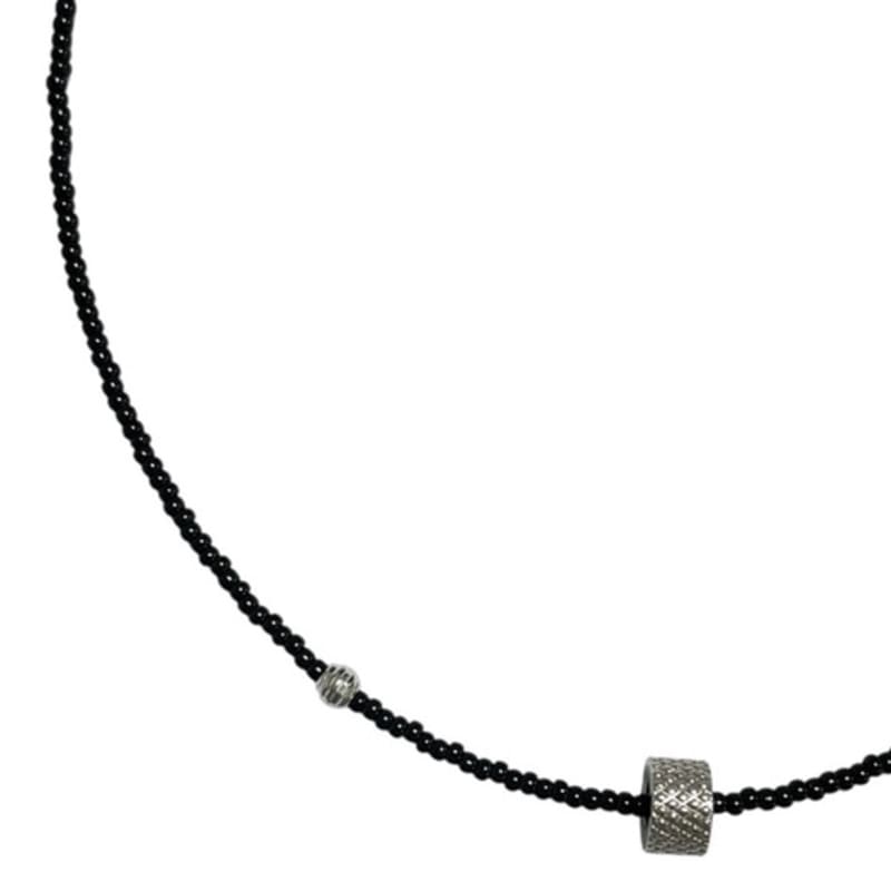 standingfish wander wheel necklace(black)