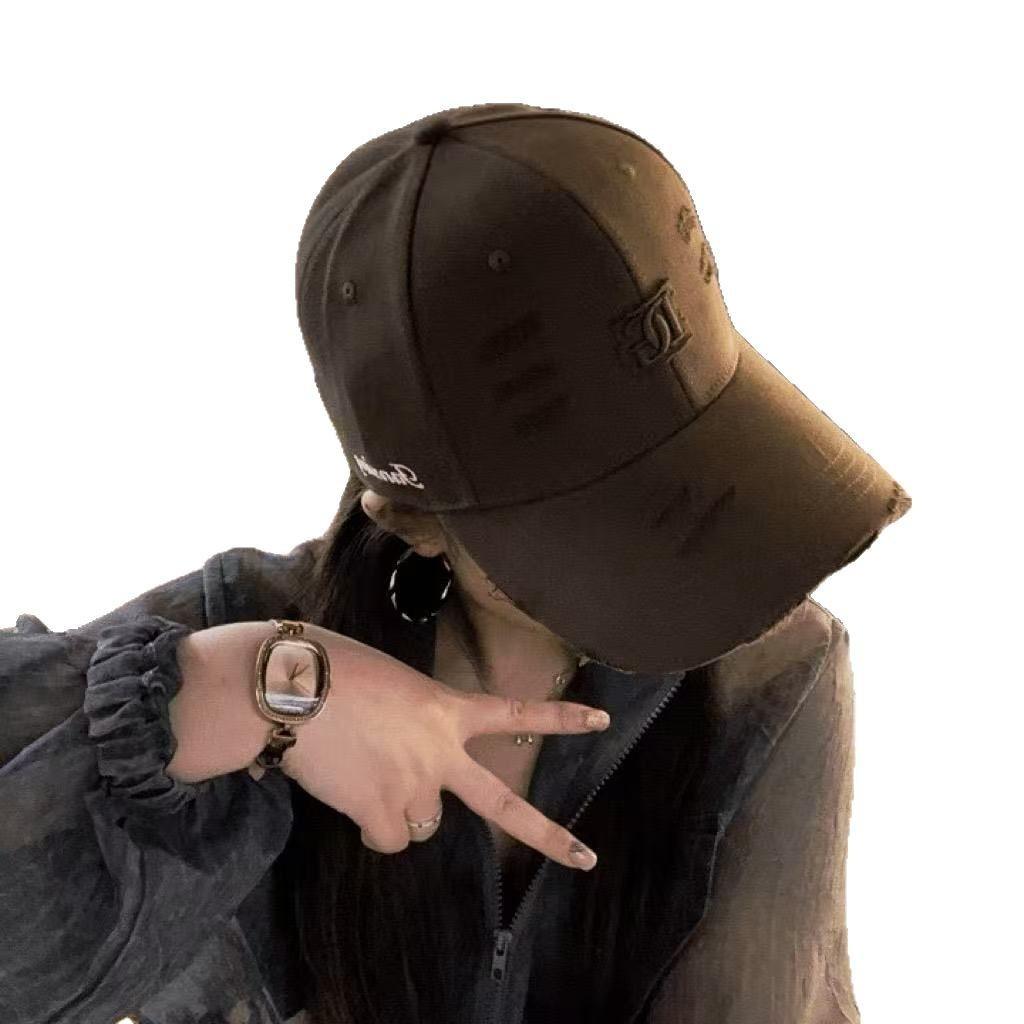 Korean Style Fashion Trend Embroidered Baseball Hat for Women New Style Showing Face Small Versatile Baseball Cap for Men Trendy Face Small