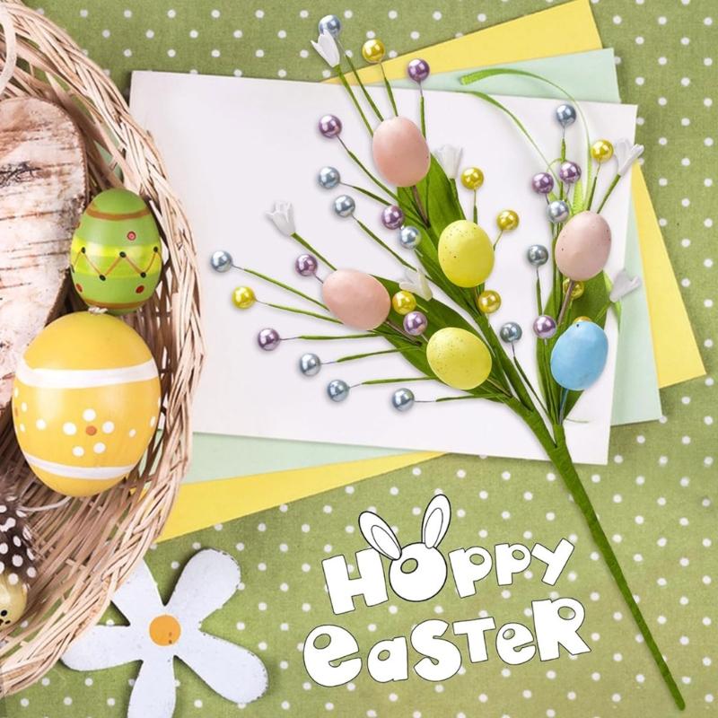 Easter Tree Branch Colorful Eggs Artificial Flower Arrangements Bouquets Decoration Wedding Festival Parties Ornament