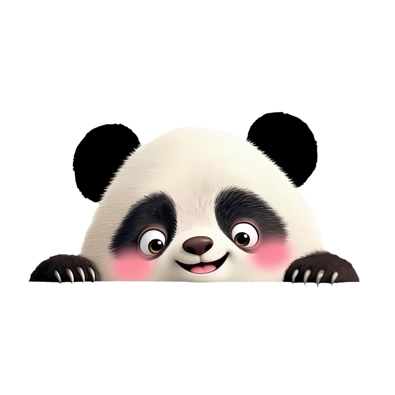 

Creative Cute Black White Panda Static Cling No Glue for Living Room Balcony Glass Window Home Decor 21x38cm різнокольоровий