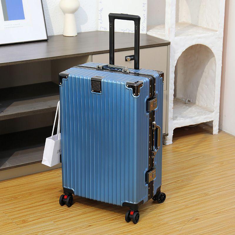 28" Women's Suitcase: Thick Aluminum Frame, Large Capacity, Silent Universal Wheels, Durable Travel Design. Logo Customization Available.