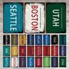 Place Name Sign Metal Sign Vintage Tin Sign Plaque Metal Bar Retro Wall Decor Bar Club Man Cave Metal Poster