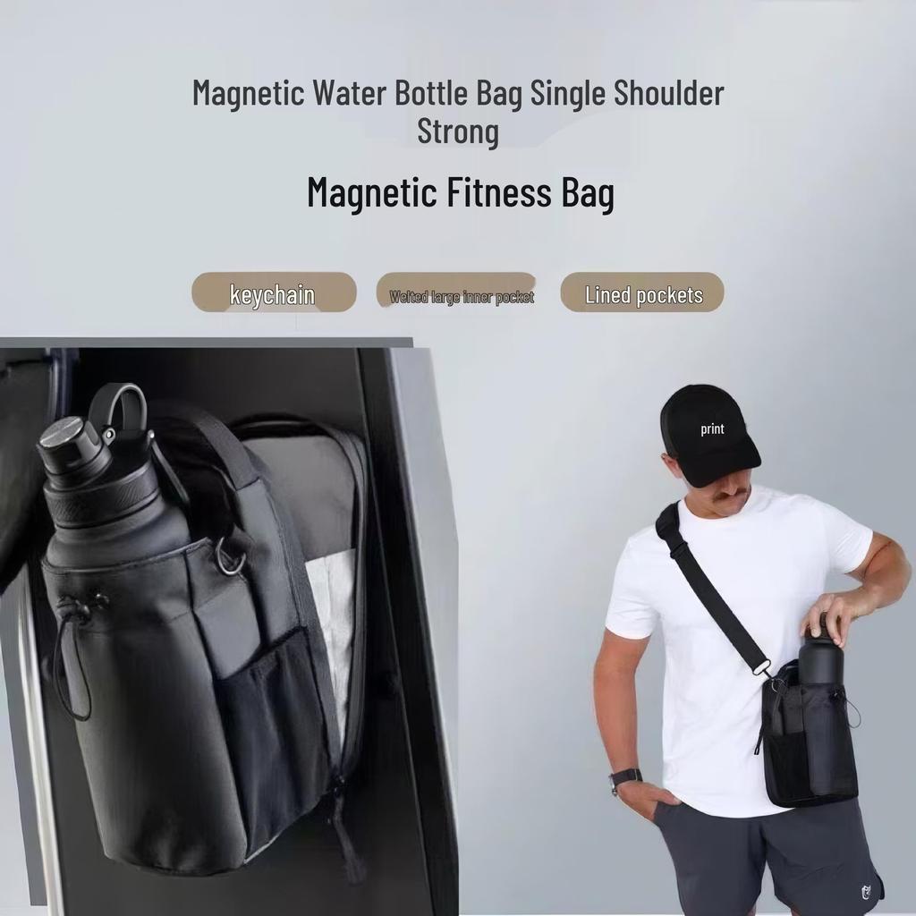 Magnetic Fitness Water Bottle Crossbody Bag - Large Capacity Gym-Ready
