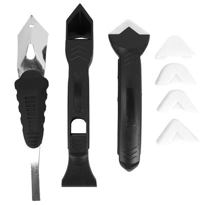 Kit unelte calafatare 3 în 1 Îndepărtător silicon etanșant Spatulă Ciment sticlă Răzuitor calafatare
